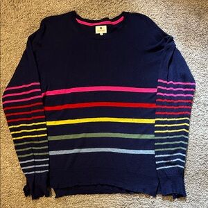 SUNDRY NAVY STRIPED SWEATER, SIZE 2